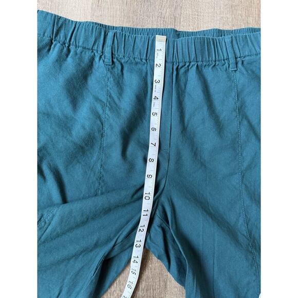 J Jill Linen Wide Leg Crop Pants Women’s Green Teal Color Linen Blend Size Large - Picture 4 of 9